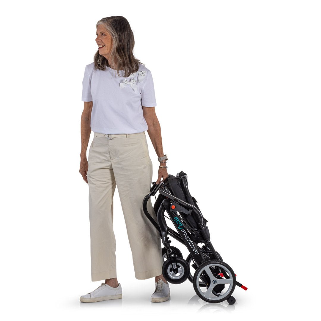 Mini Explorer Riding Chair EZY EXPLORER Ultra-Light Folding Power Wheel Chair - Movinglife US