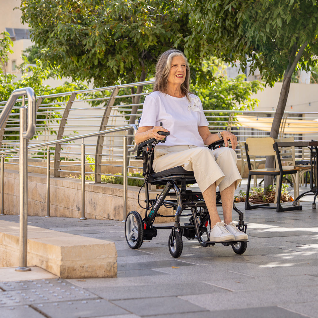 Mini Explorer Riding Chair EZY EXPLORER Ultra-Light Folding Power Wheel Chair - Movinglife US
